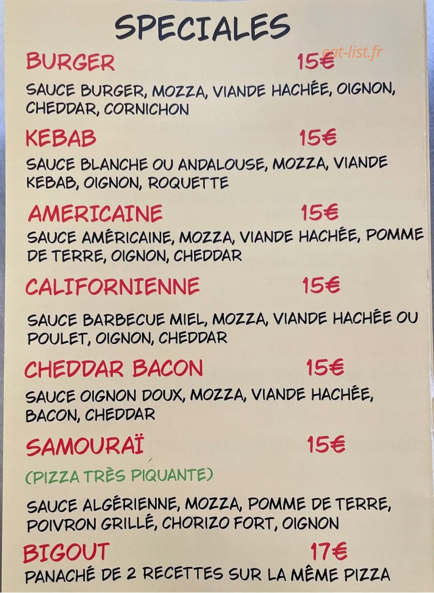 Lili pizza — carte page 3