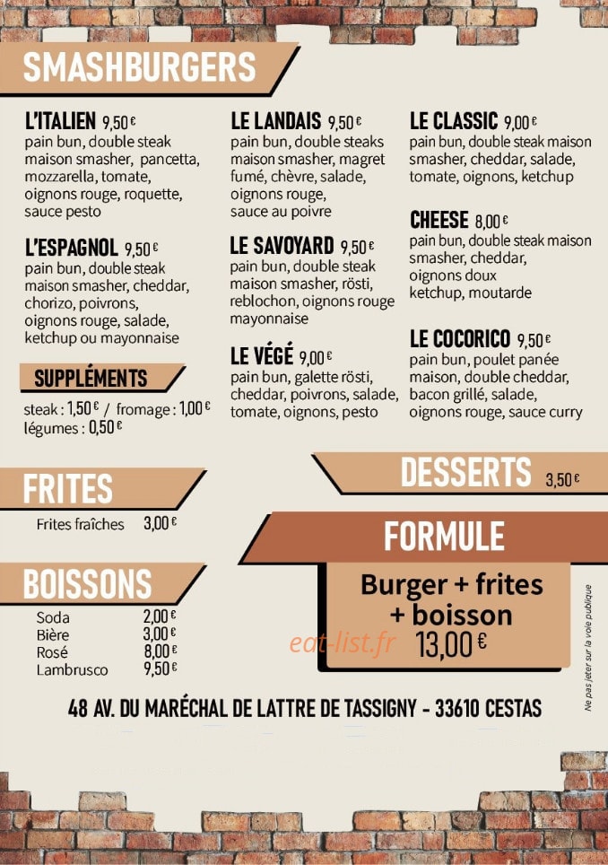 O'Smash — carte page 2