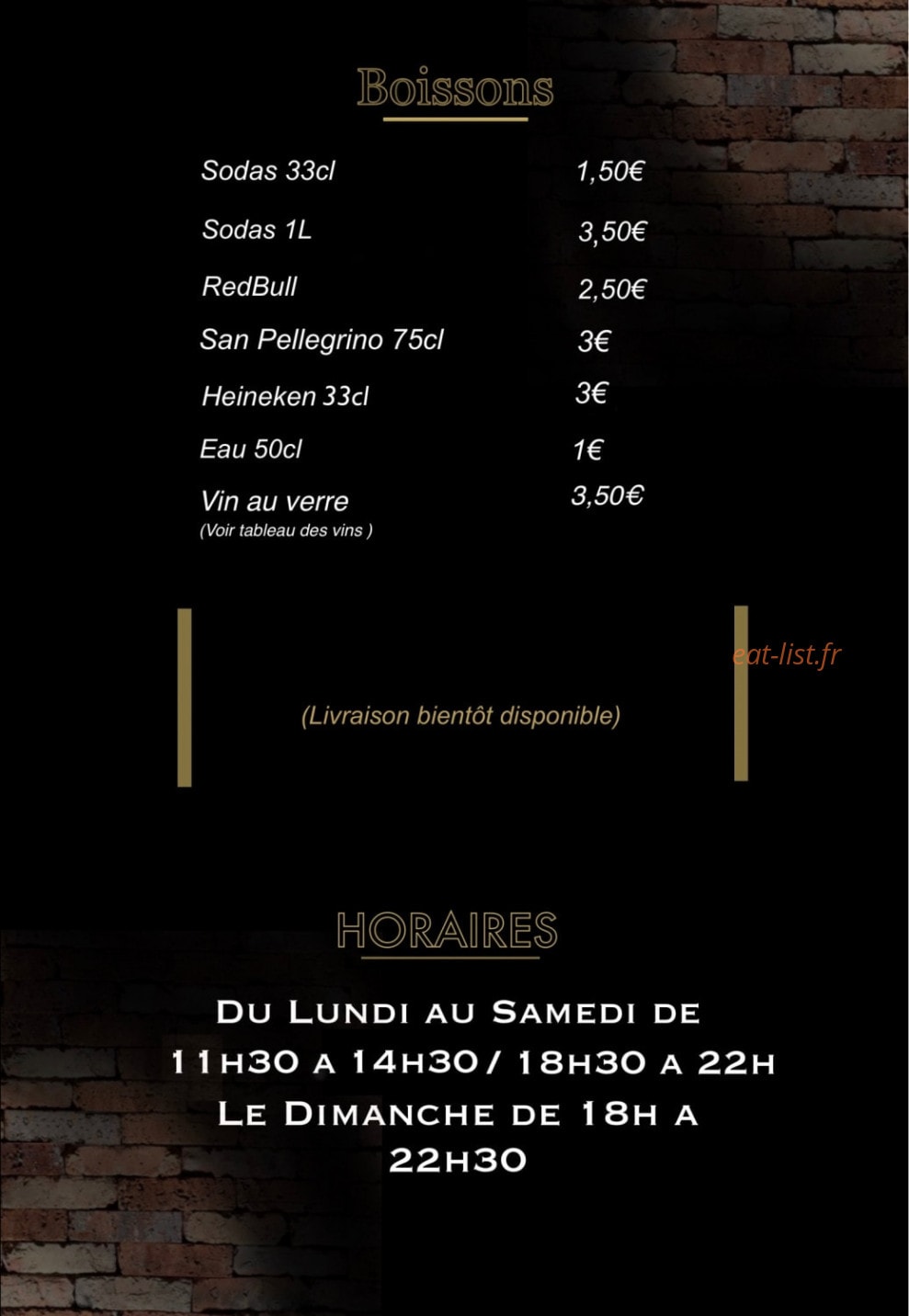 Roma Pizzeria — carte page 3
