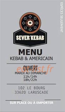 Sever Kebab — carte page 1