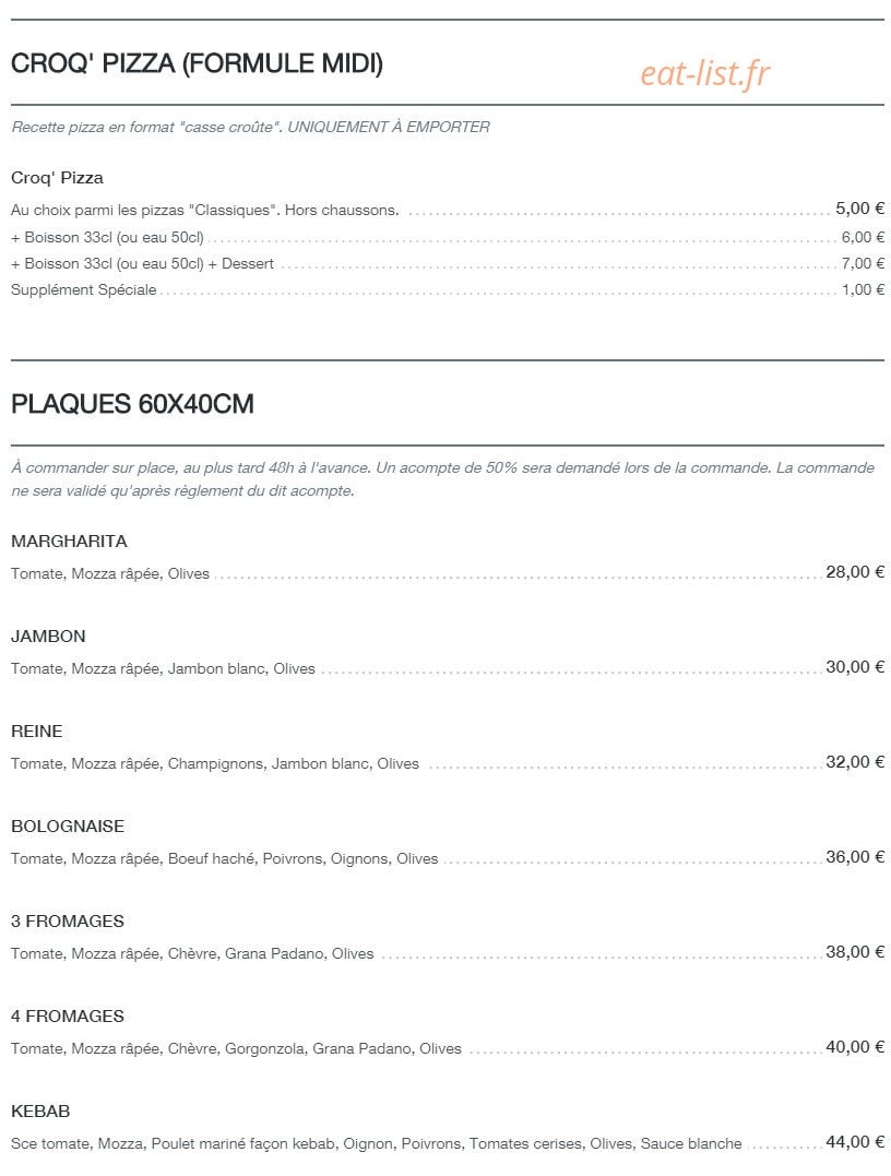 Croustill' Pizza — carte page 4