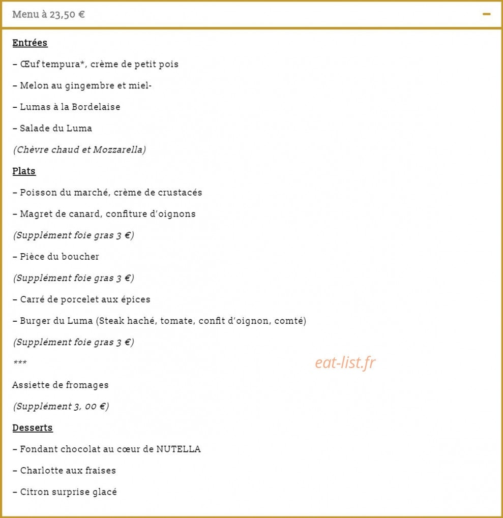 Le luma — carte page 1