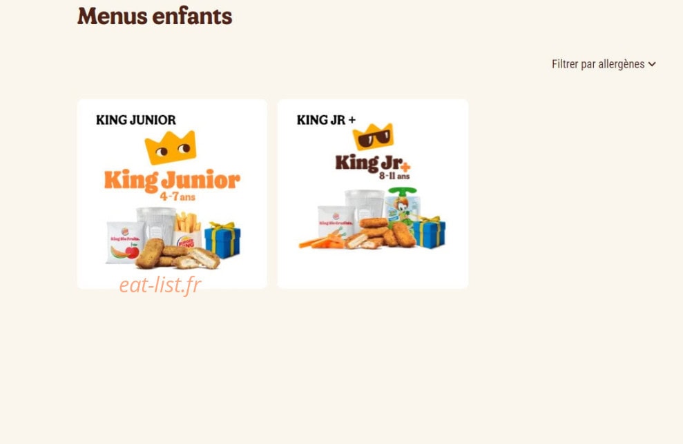 Burger King — carte page 7