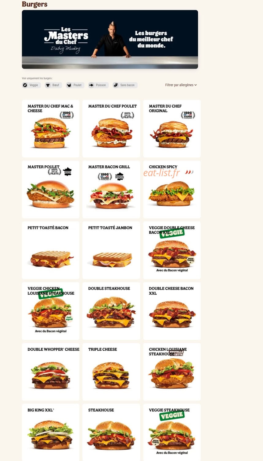 Burger King — carte page 5