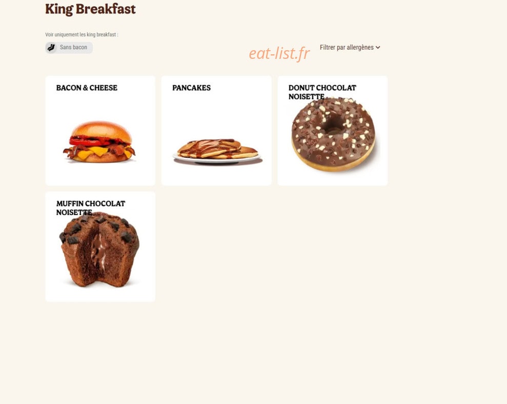Burger King — carte page 16