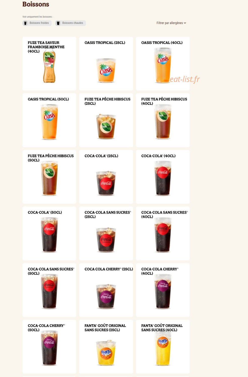 Burger King — carte page 14