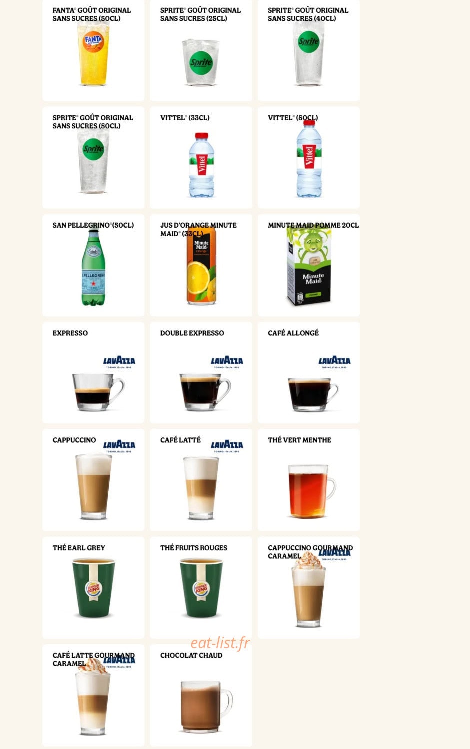 Burger King — carte page 15
