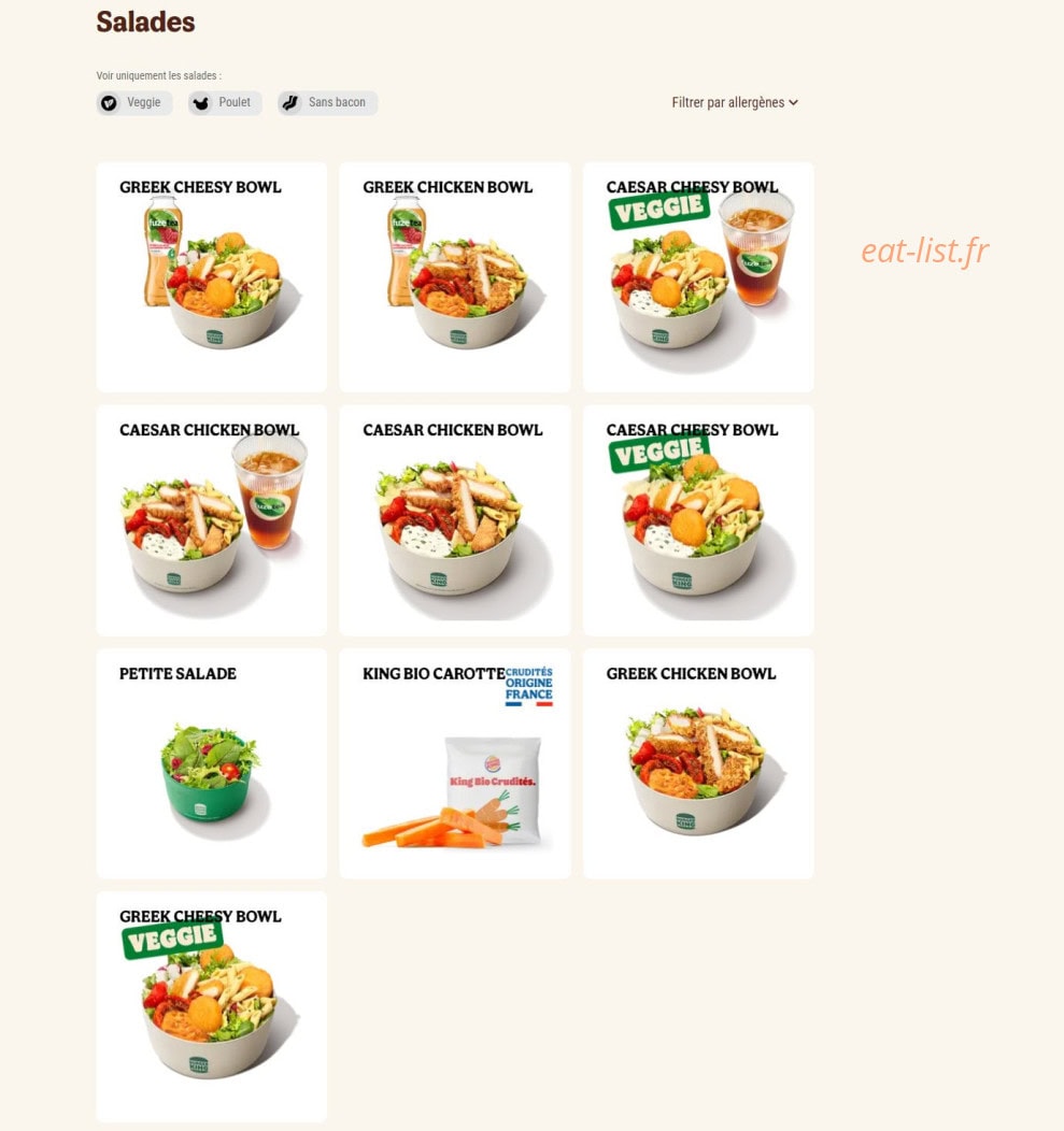 Burger King — carte page 9