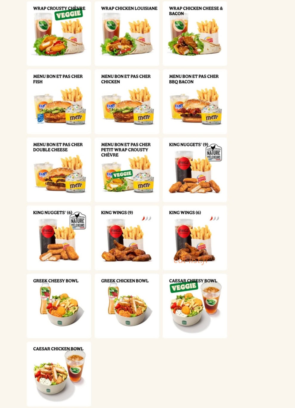 Burger King — carte page 4