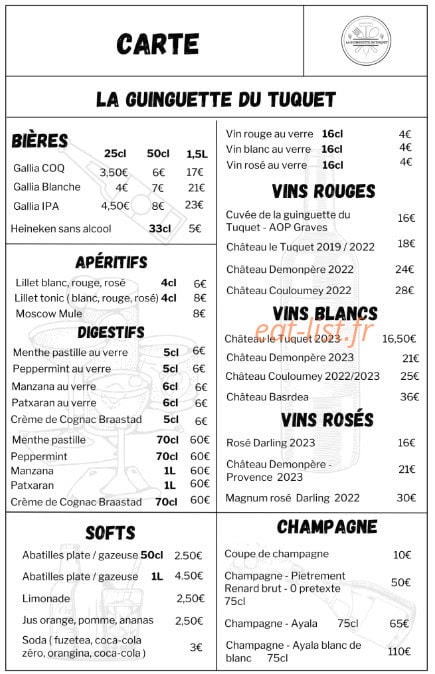 La guinguette du Tuquet — carte page 2