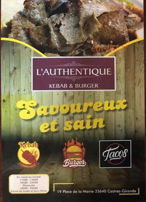 L'autentique Kebab Burger — carte page 1