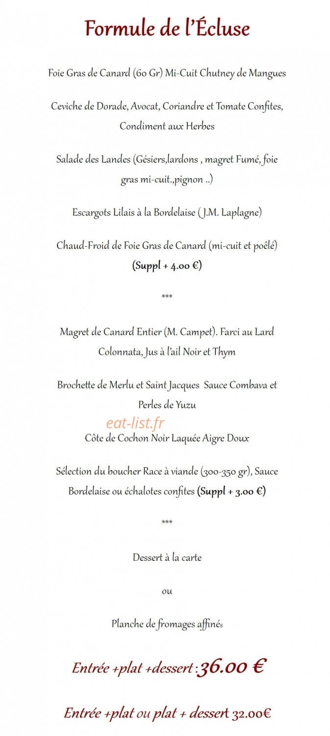 Le petit Caboulot à Isle Saint Georges - menu et photos
