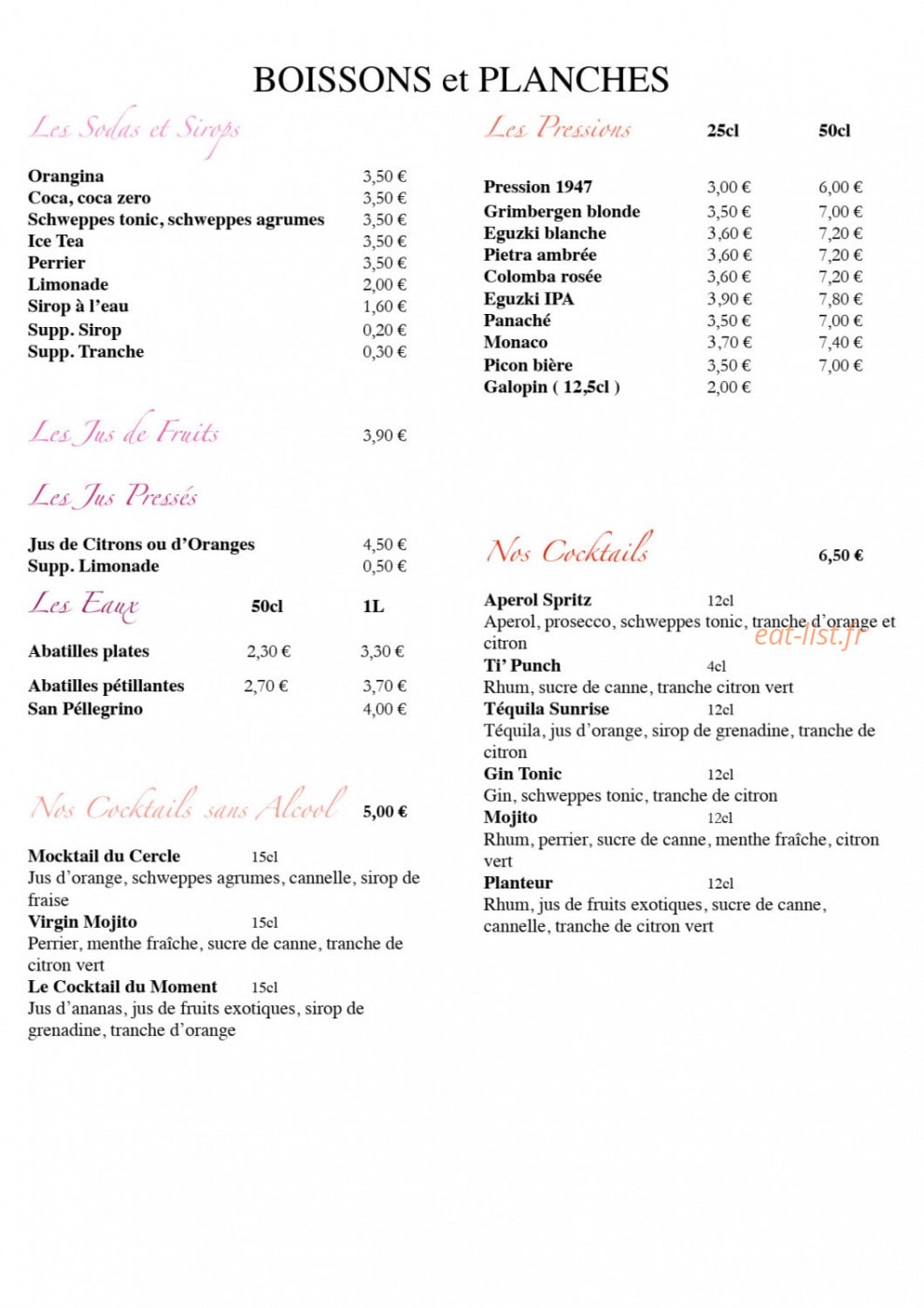 Le Cercle — carte page 7