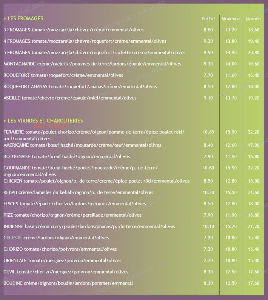 Plaisirs Gourmands — carte page 1