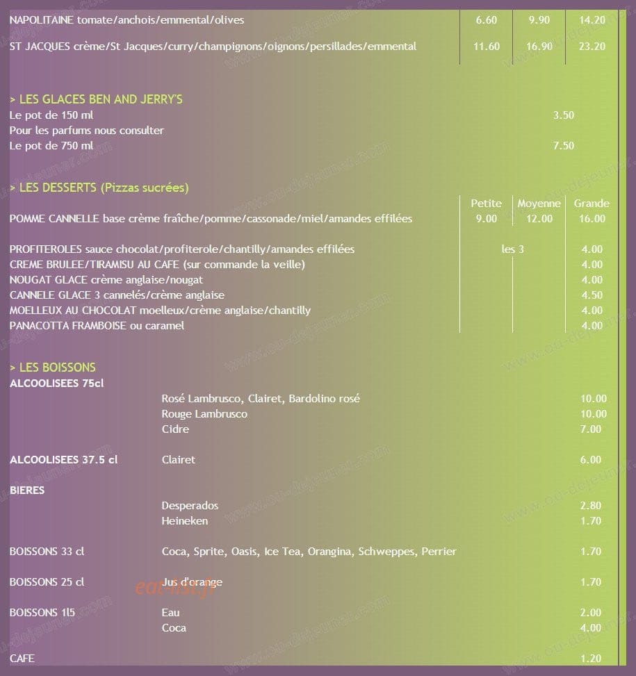 Plaisirs Gourmands — carte page 3
