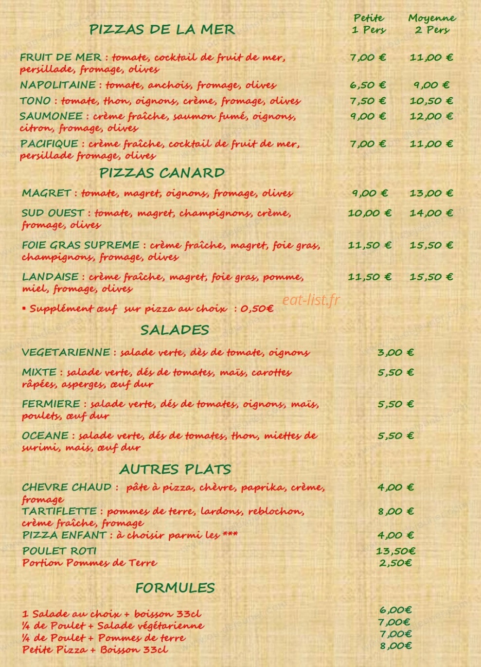 Pizzas Kiki — carte page 3