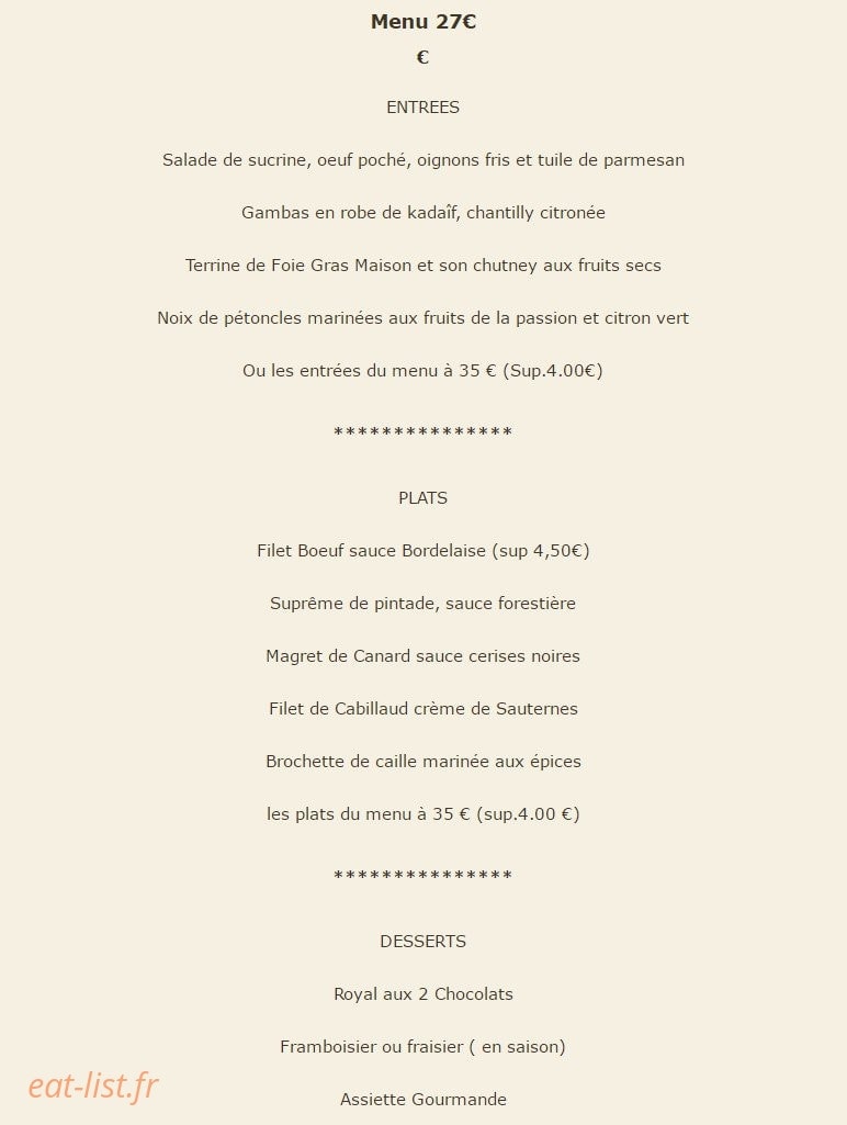 Restaurant Le Pistou — carte page 14