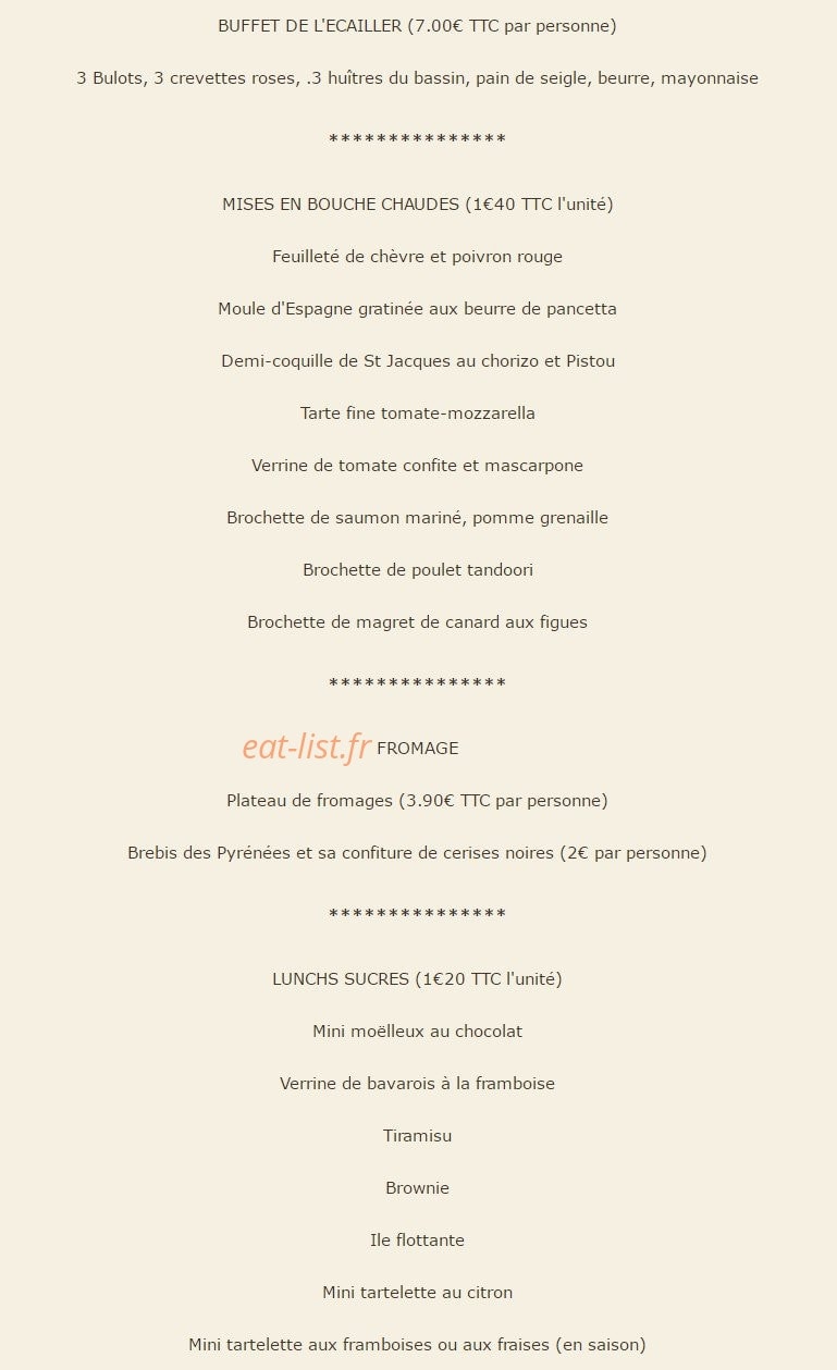 Restaurant Le Pistou — carte page 19