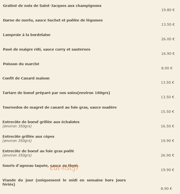 Restaurant Le Pistou — carte page 7