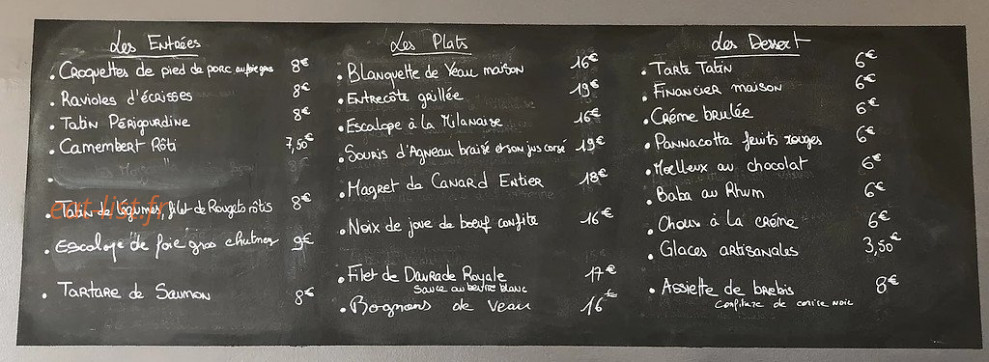 Le Saint Hubert — carte page 1