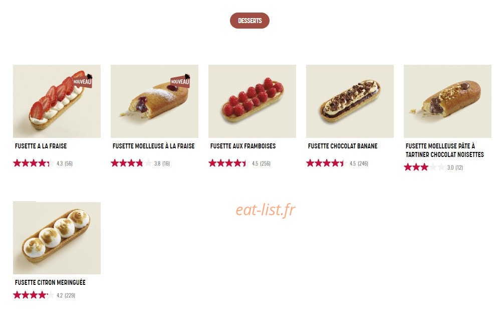 Brioche Dorée — carte page 4