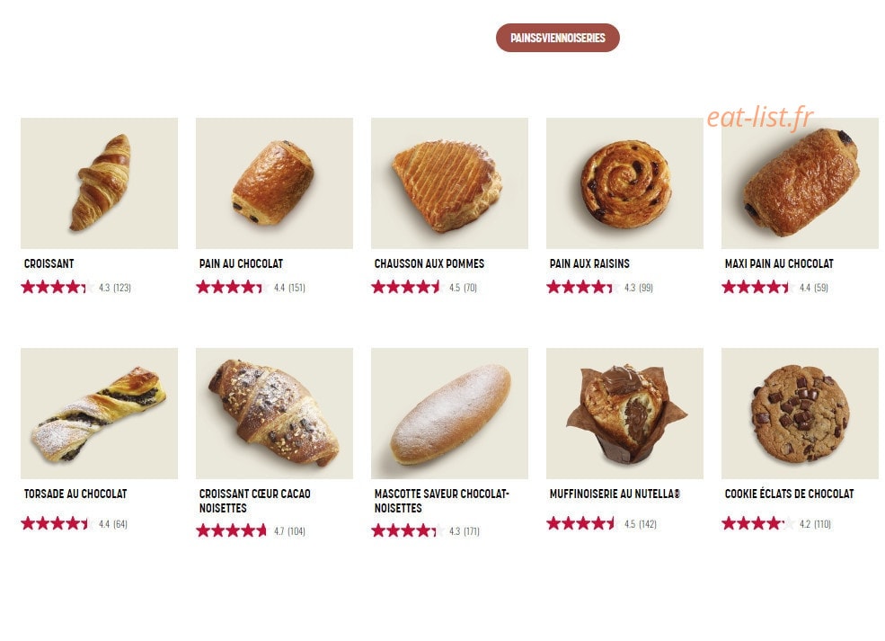 Brioche Dorée — carte page 5