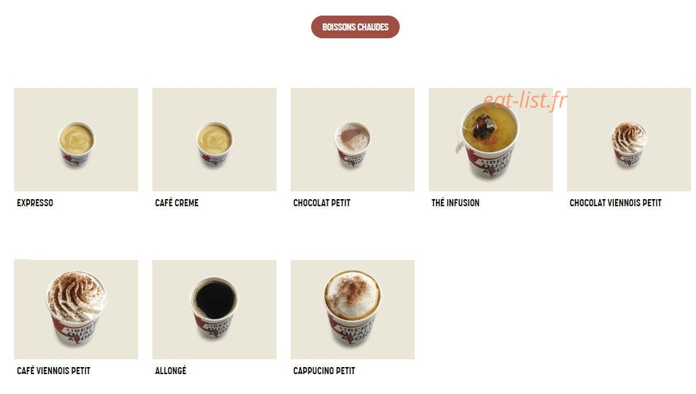 Brioche Dorée — carte page 7
