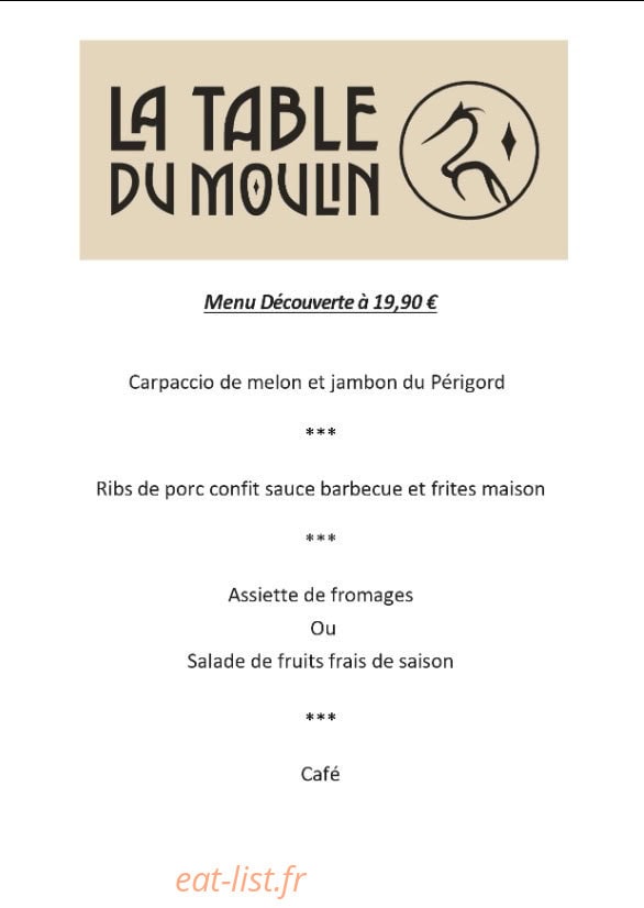 La Table du Moulin — carte page 2