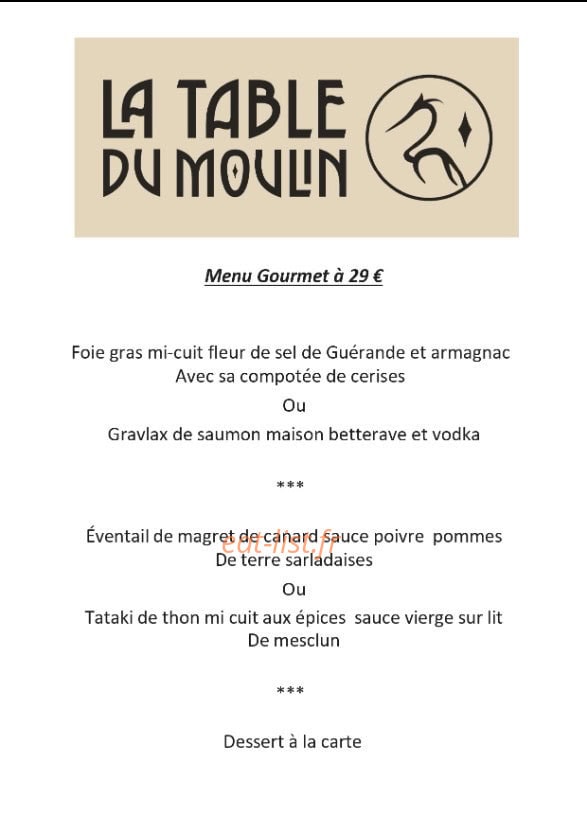 La Table du Moulin — carte page 4