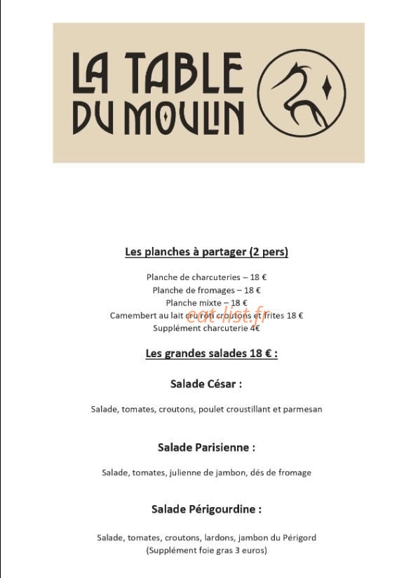La Table du Moulin — carte page 7