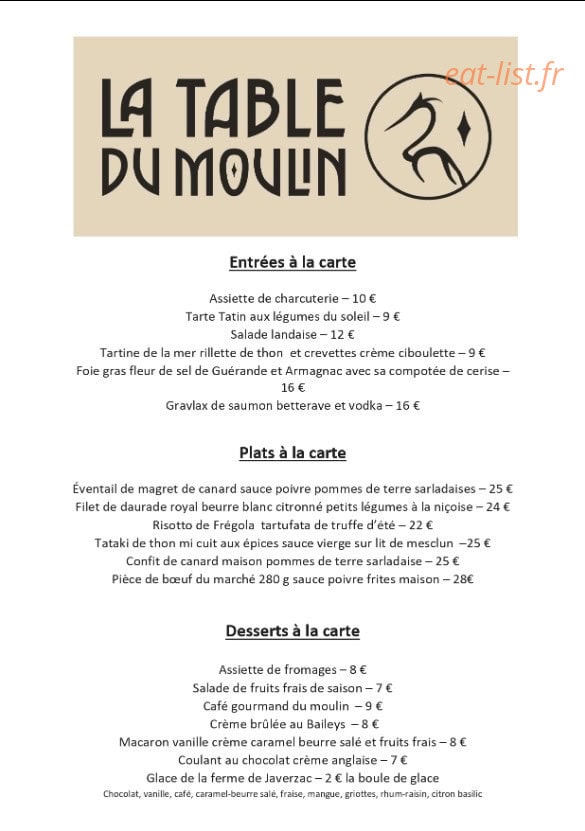 La Table du Moulin — carte page 6