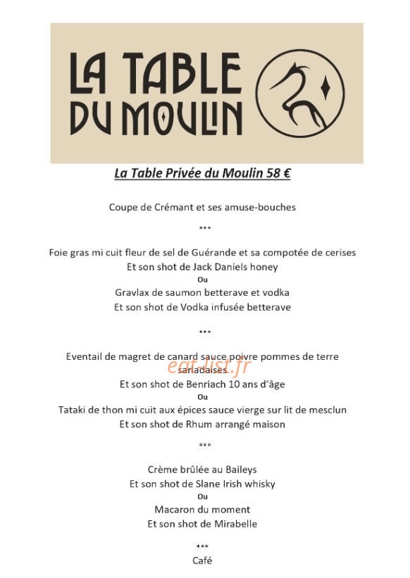 La Table du Moulin — carte page 9