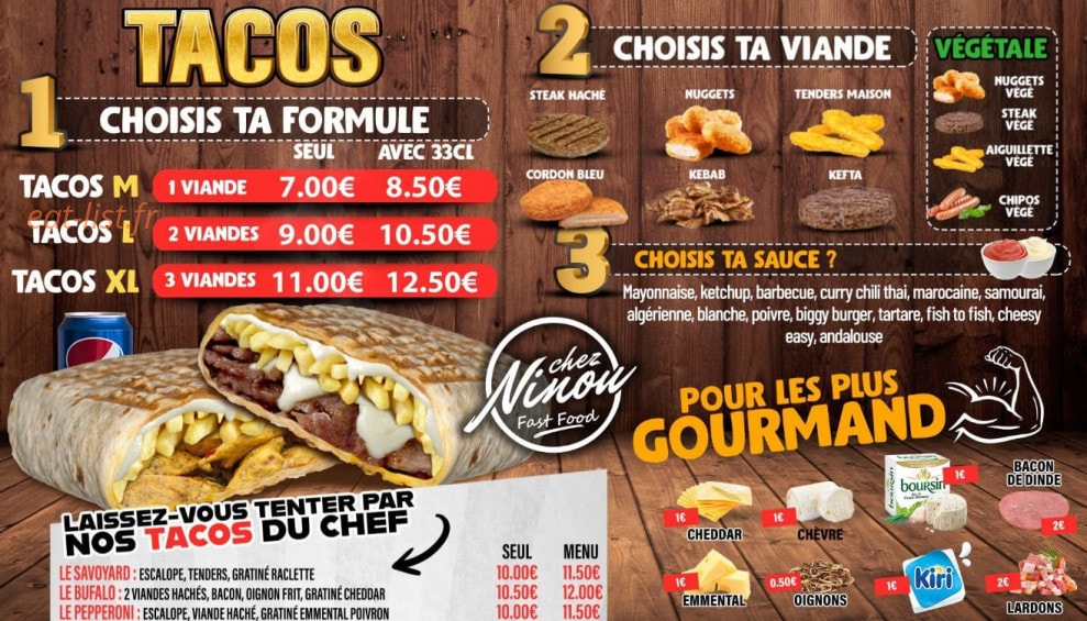 Chez Ninou — carte page 1
