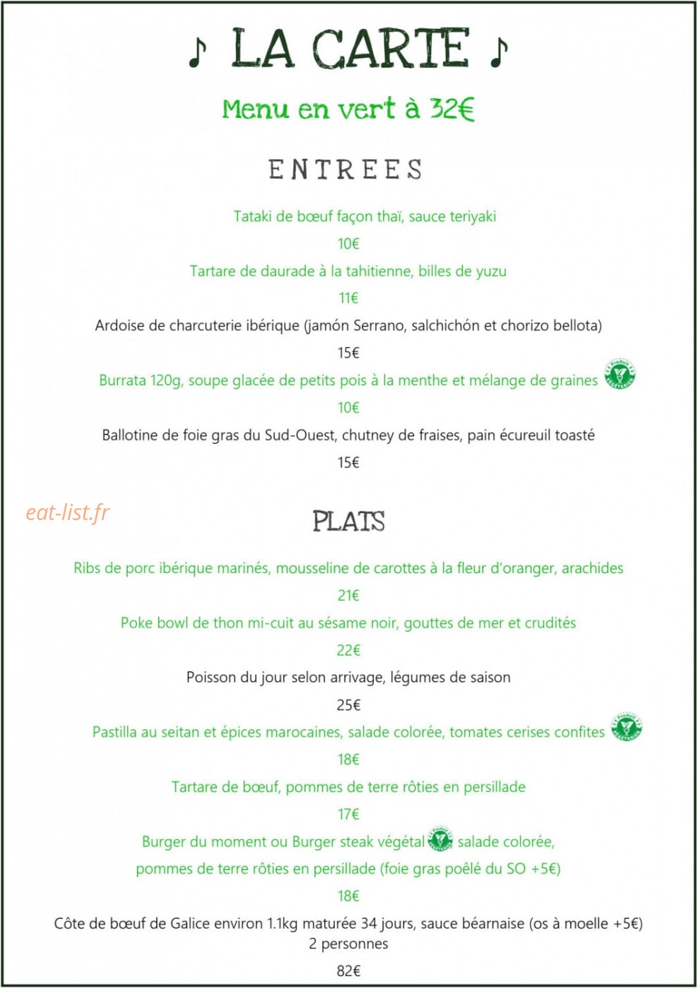 Chez Titut — carte page 1