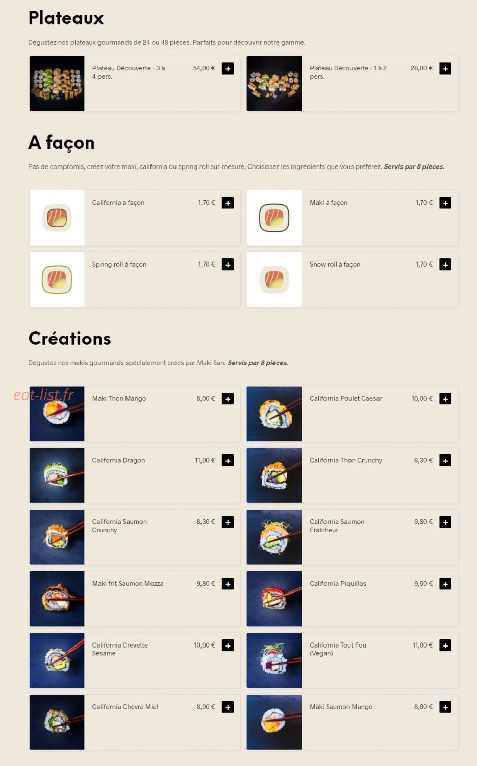 Maki San — carte page 1