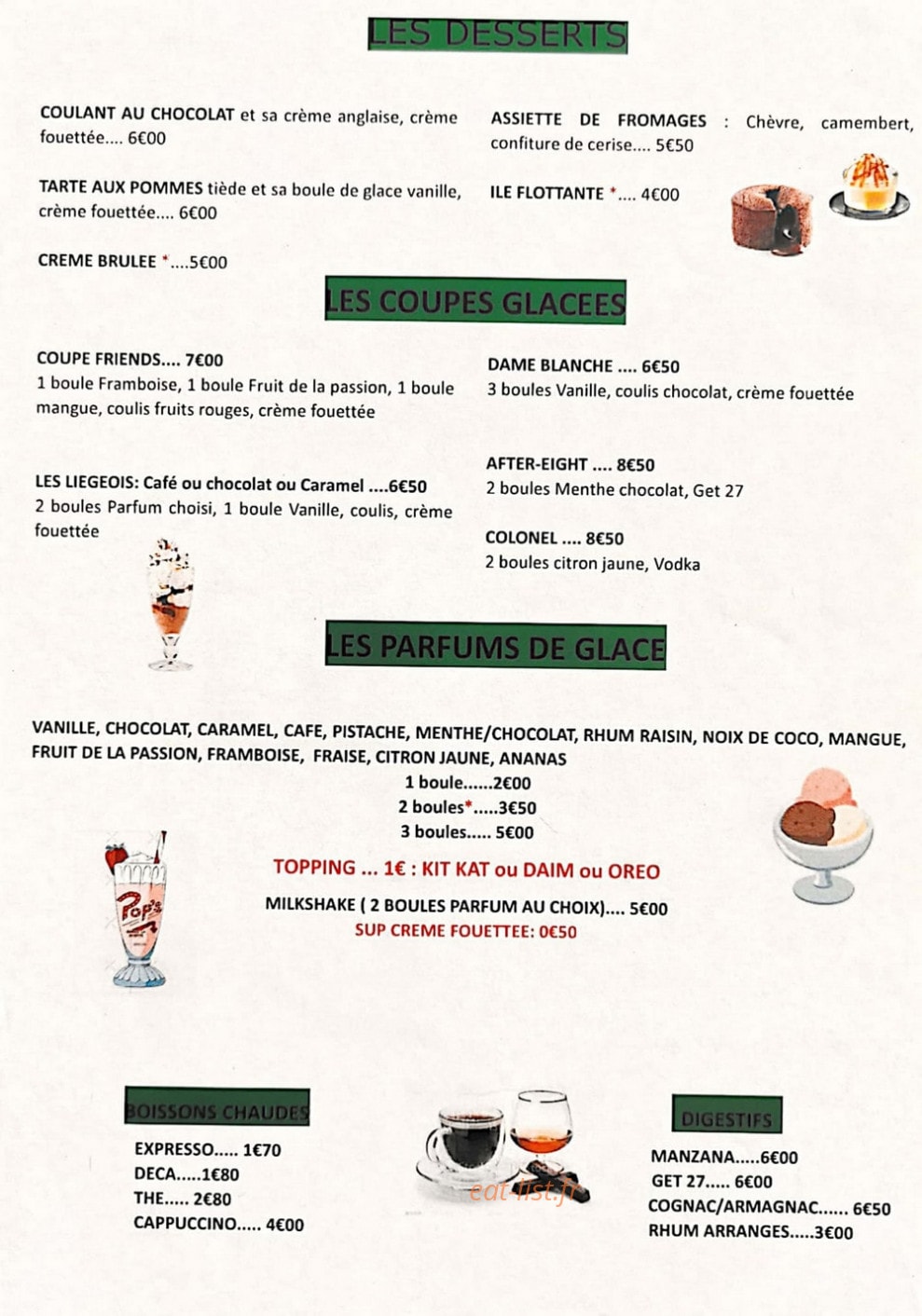 Friends Café — carte page 1