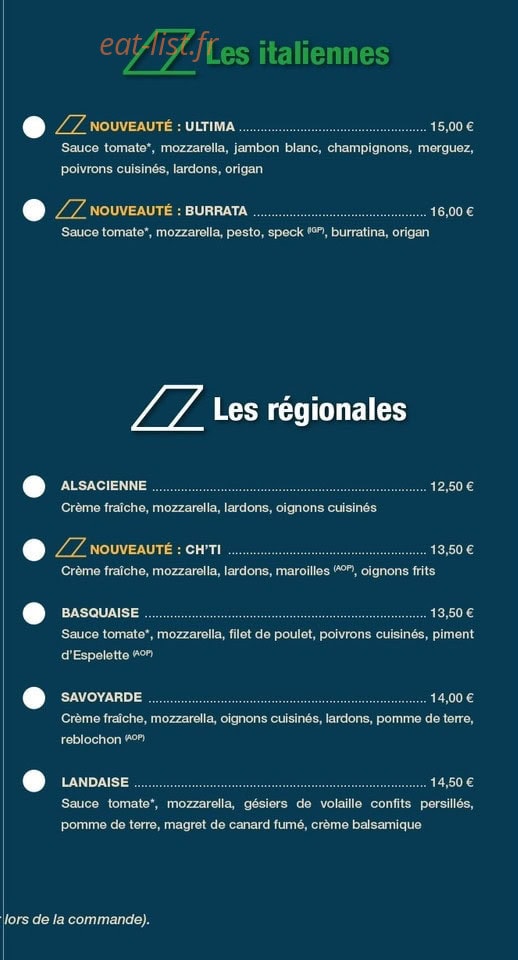 Rico Pizze — carte page 2