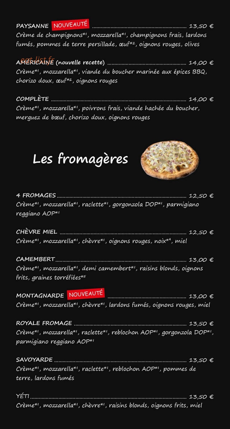 Schnock Pizza — carte page 2