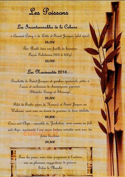 La Cabane — carte page 3