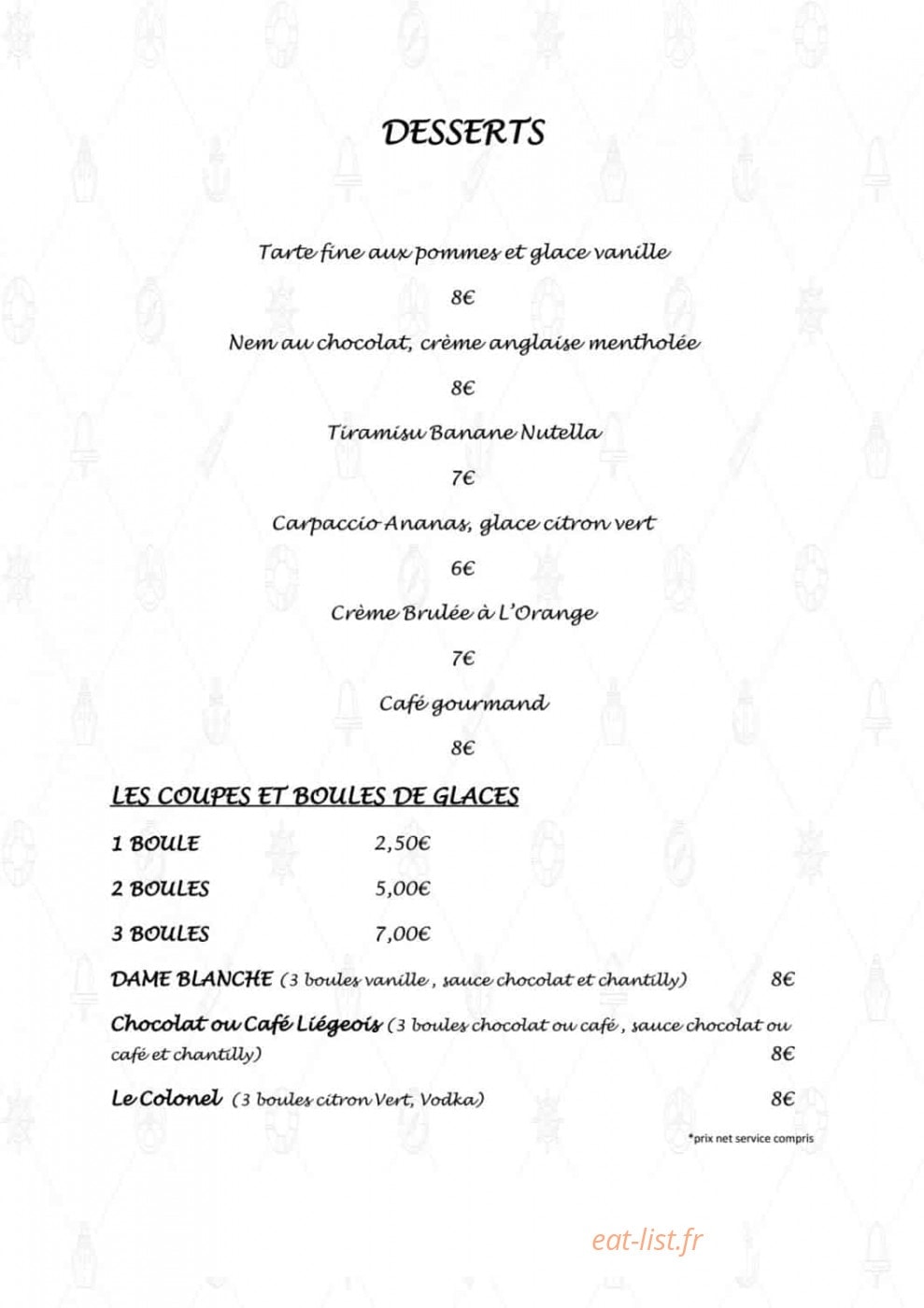 Le Café Maritime — carte page 7