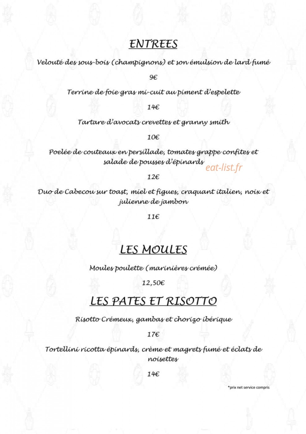Le Café Maritime — carte page 4
