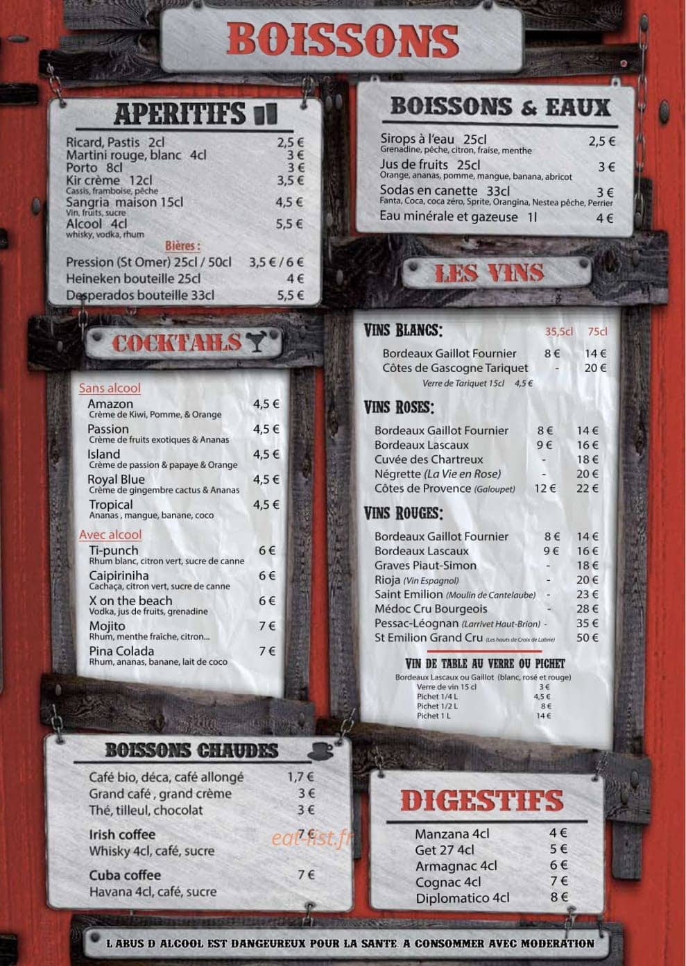 Le Comptoir — carte page 2