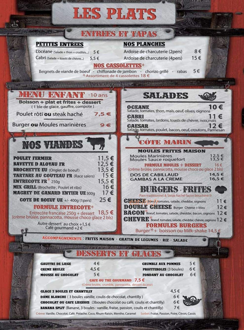 Le Comptoir — carte page 1