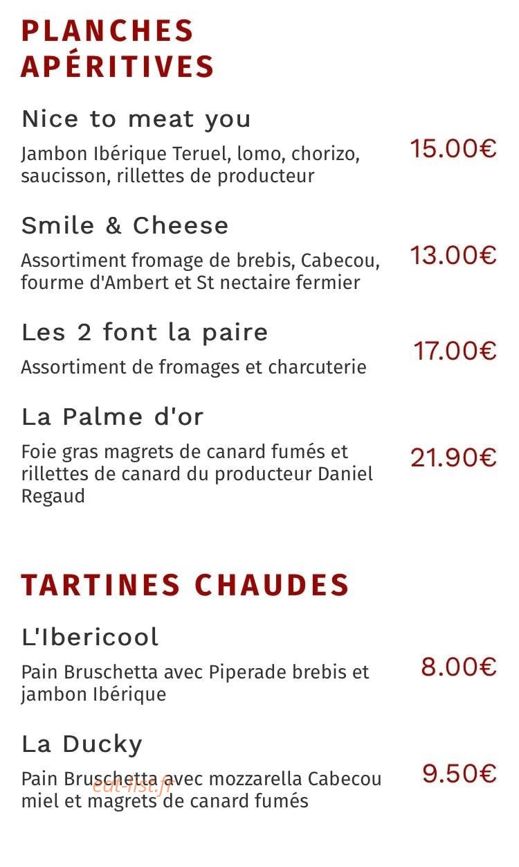 Au Goût’Epic — carte page 1