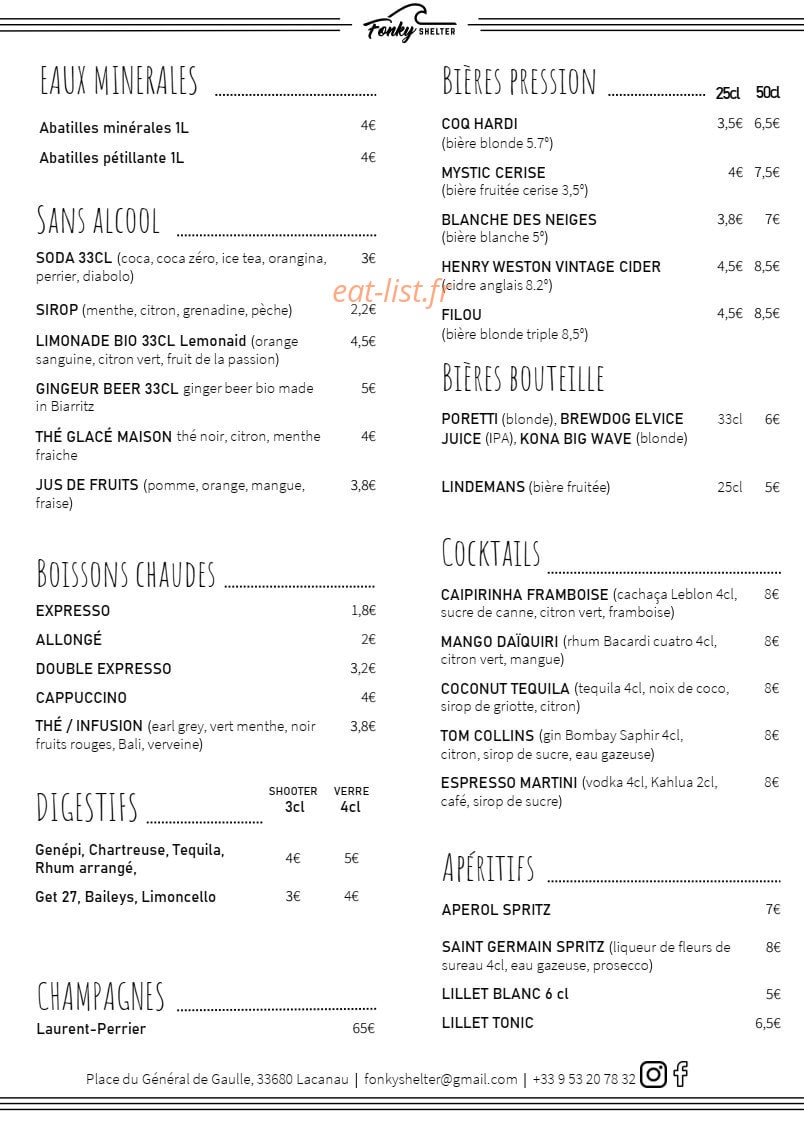 Fonky Shelter — carte page 2