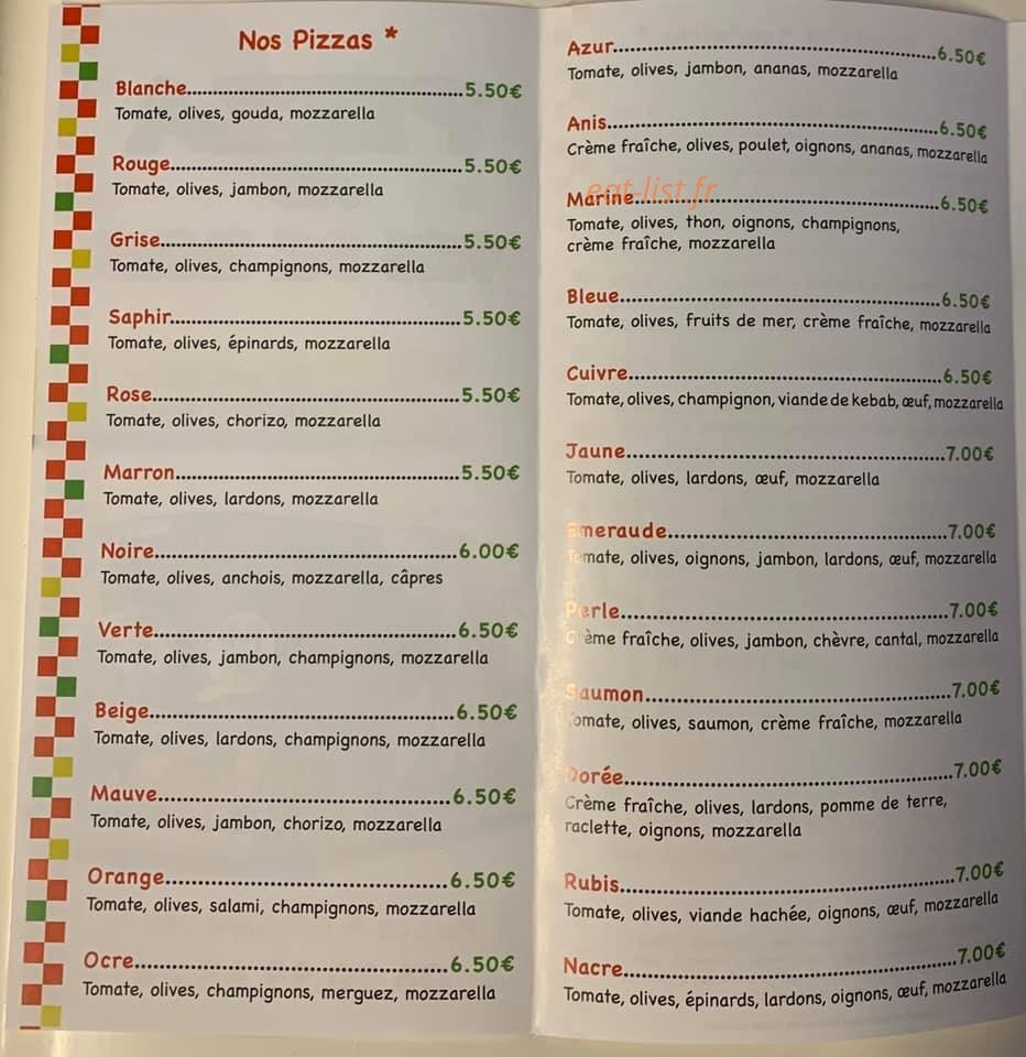 Le Camion Pizza Au Feu De Bois — carte page 1