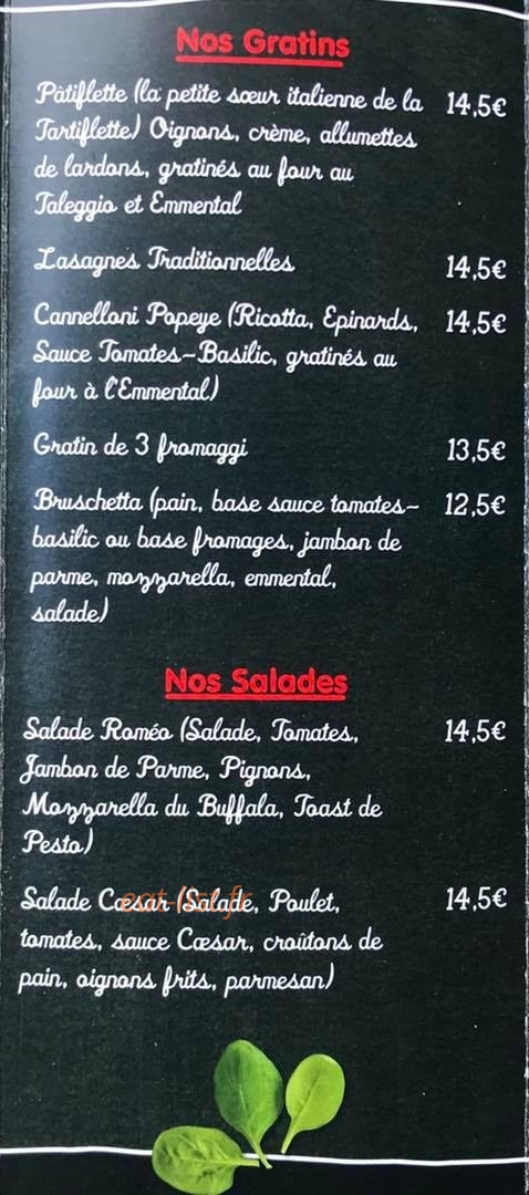 Le Petit Resto — carte page 2
