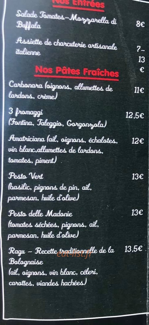 Le Petit Resto — carte page 1