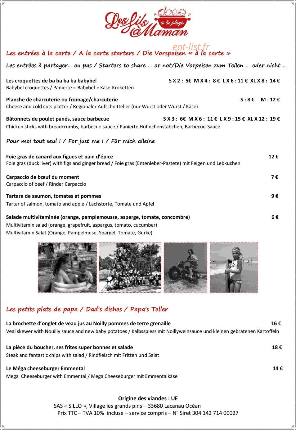 Les Fils à Maman — carte page 1