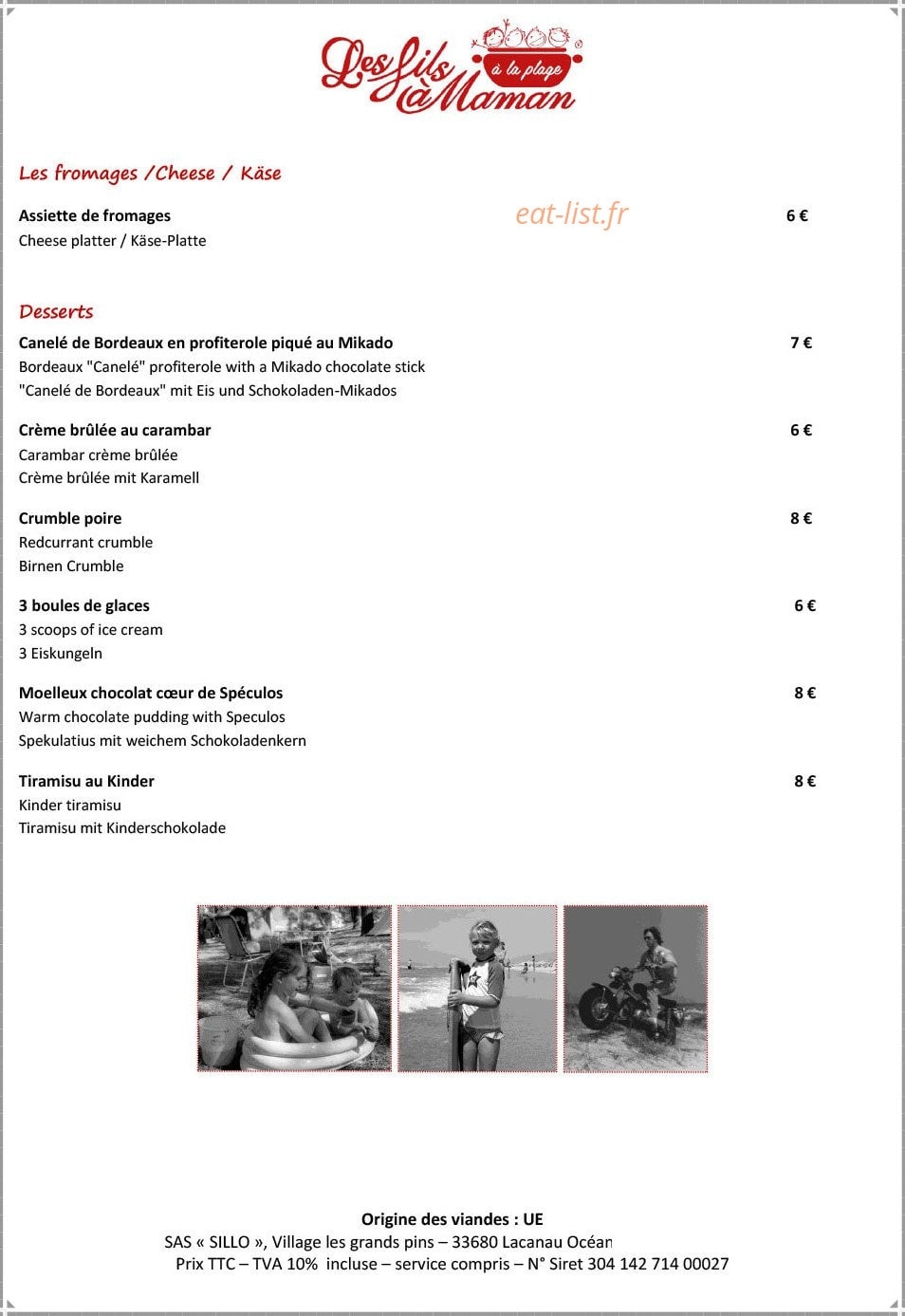 Les Fils à Maman — carte page 3